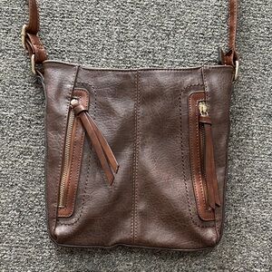 Chic Brown Leather Crossbody Bag